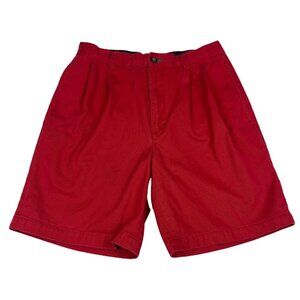 Tommy Hilfiger Pleated Front Causal Chino Shorts Mens Red‎ Size 30 (K10238)